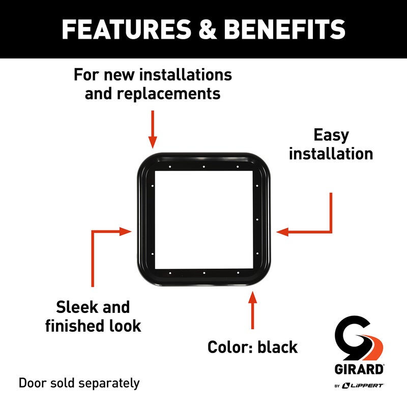 Girard Products Llc RV Water Heater Door Trim Ring - Black - Image 3